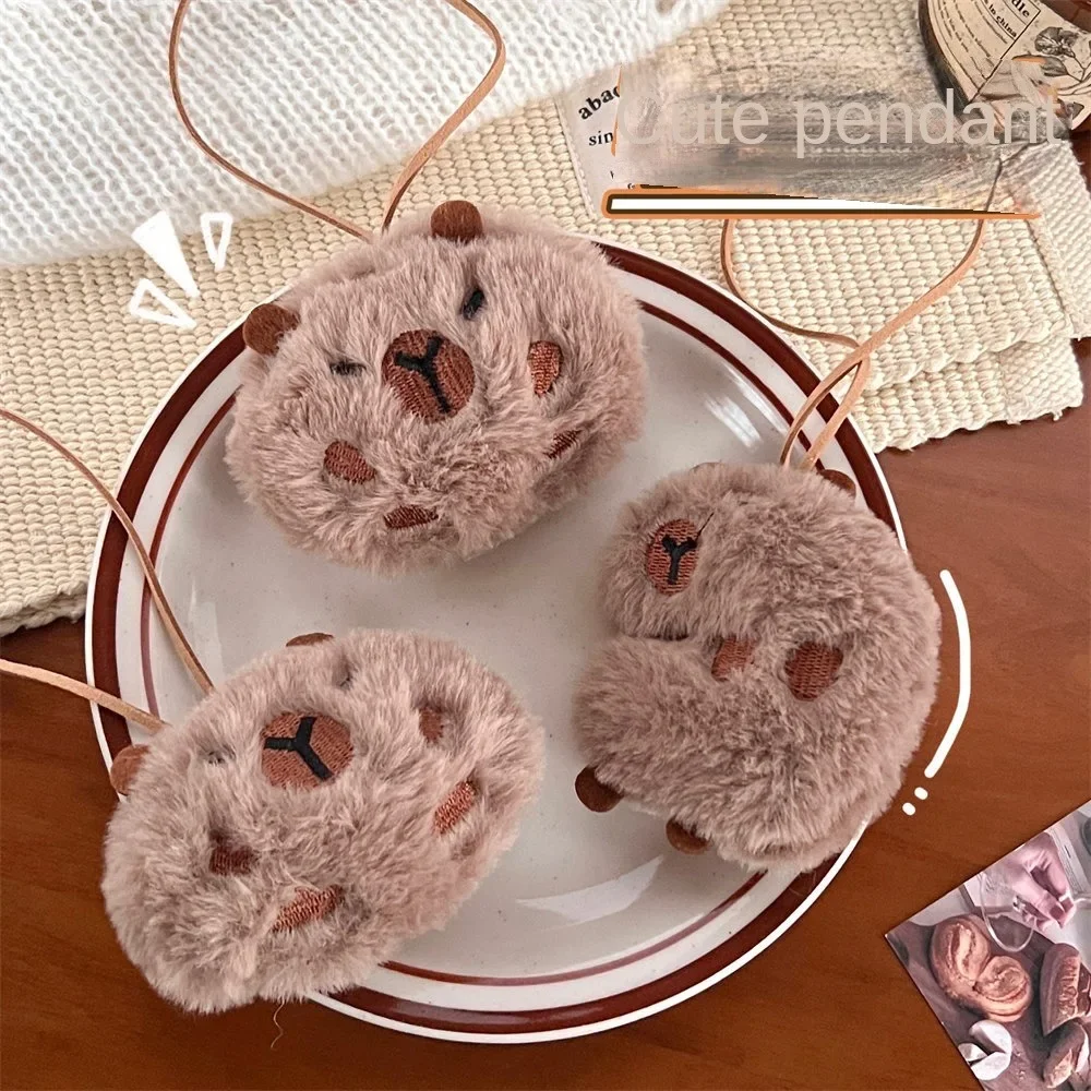 Cute Plush Capybara Keychain Cartoon Bag Pendant Capybara Doll Brooch Fluffty Animal Doll Key Ring Pendant Men Women Image 11