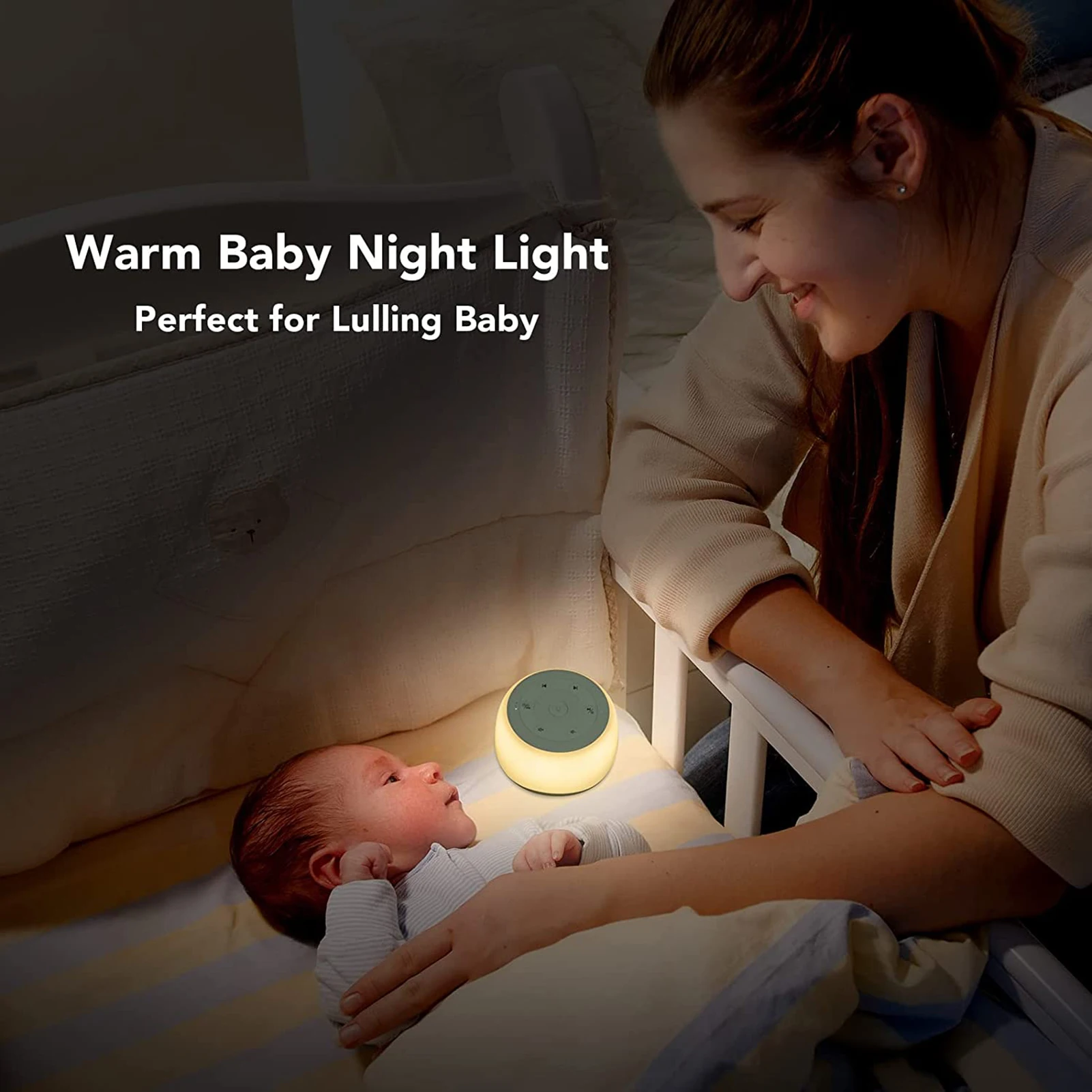White Noise Machine Sleep Aid Device Desktop White Noise Machine Sleep Sound Machine Baby Sleep Soother 7 Colors 34 Soothing Sounds 32 Levels Adjustable Volume