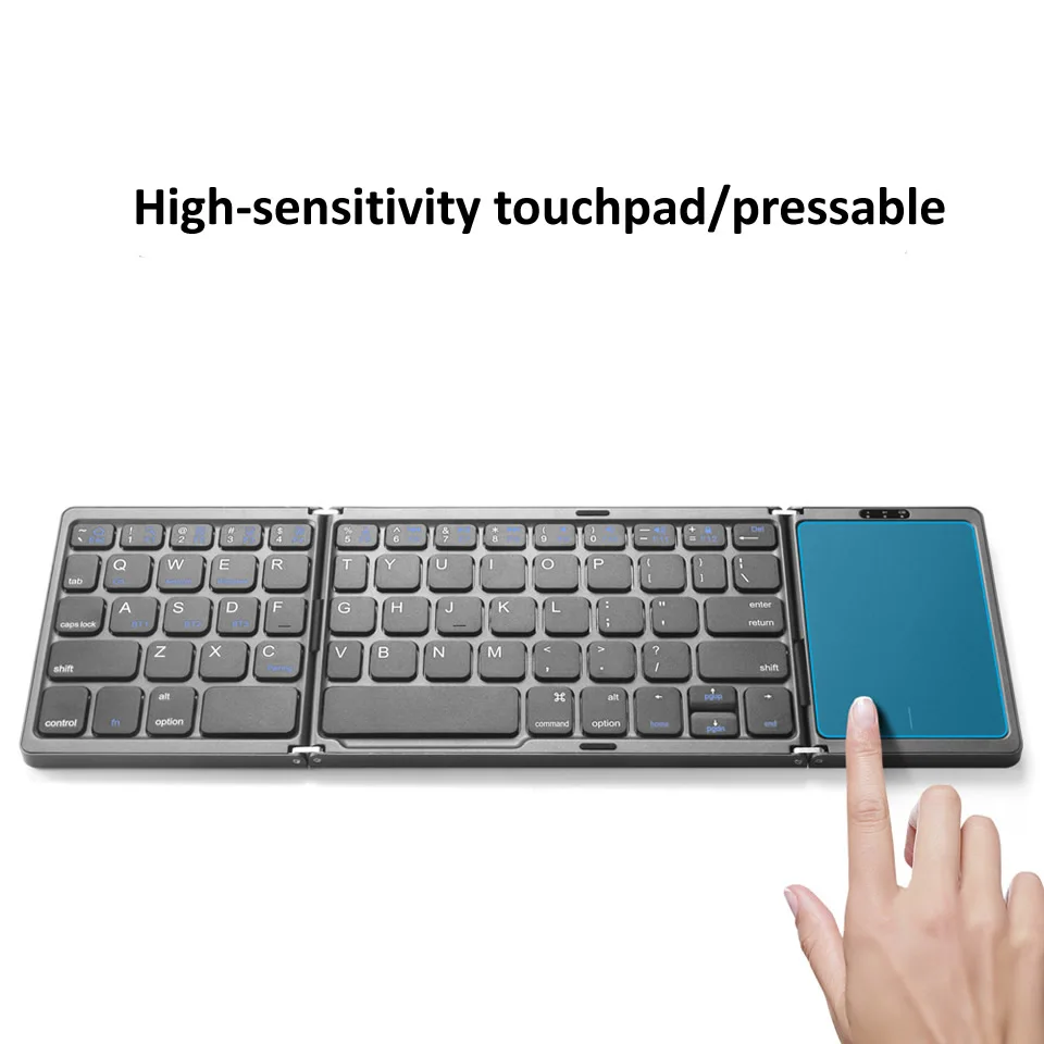 teclado dobrável bluetooth recarregável portátil mini usb com fio teclado com touchpad mouse para android pc tablet do dispositivo
