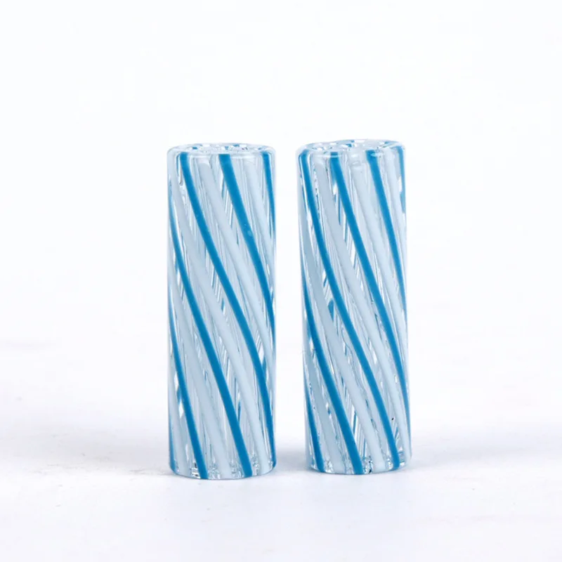 Description Picture 5 of item5pcs 10x30mm Blue and White Glass Smoking Filter with 7 Holes Spiral Threaded Glass Mouthpiece Smoking Accessories