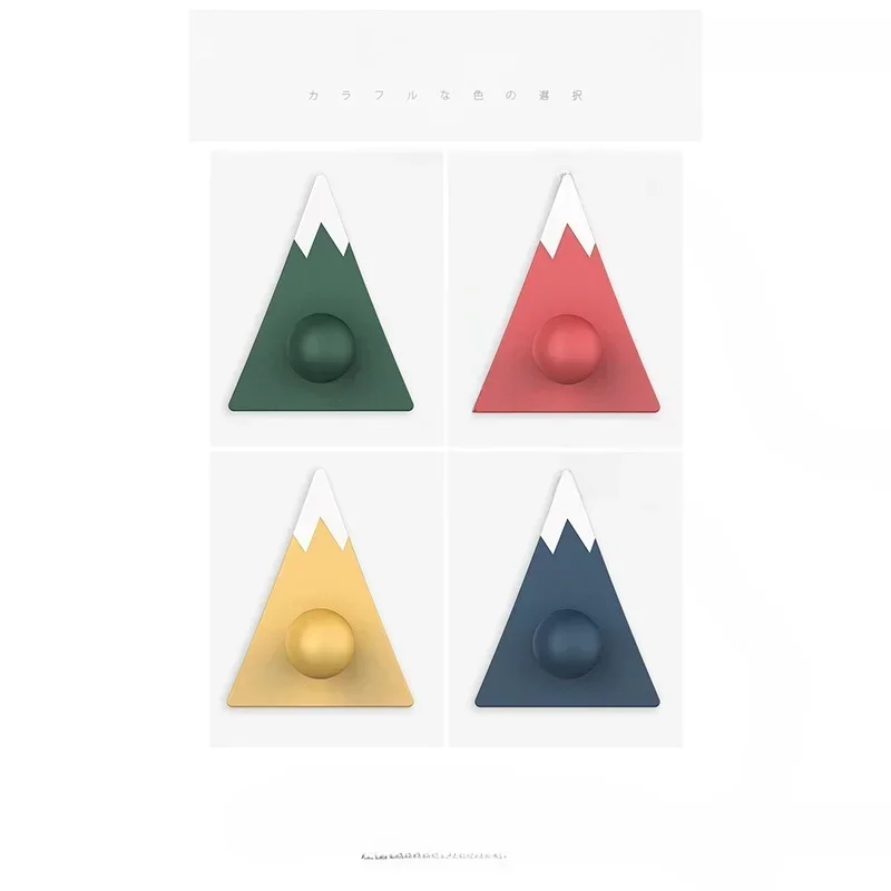 1 Set Nordic Mountain Shape Clothes Hanger Fujiyama Wall Mounted Coat Hook Self Adhesive Hook Clothes Children Room Decor Hanger 4