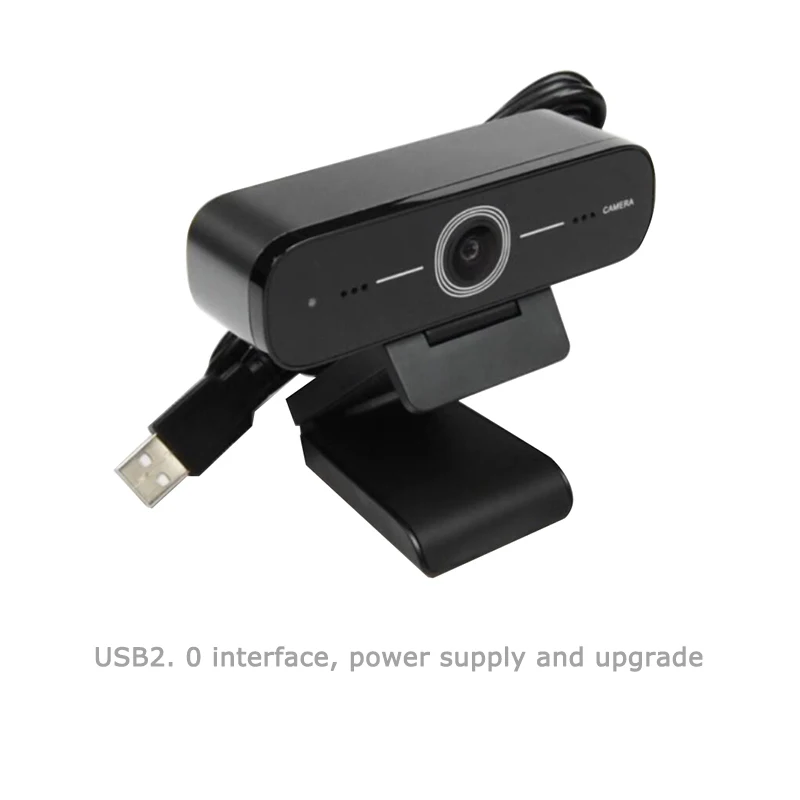 Black Full HD 1080P cam with Microphone and Speaker USB Video