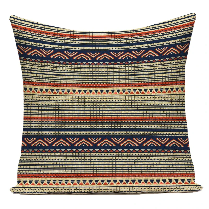 Vintage Boho Geometric Cotton Linen Decorative Throw Pillow Cover