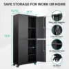 Tool Metal Storage Cabinet with Wheels Rolling Garage Storage Cabinet with Lock Black Metal Cabinet with Shelves 3