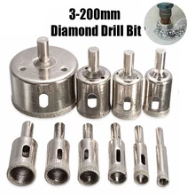 

3-200mm Glass Core Hole Saw Openner Diamond Drill Bits Core Bit Use for Ceramic Tile Marble Granite Electric Power Drilling Tool