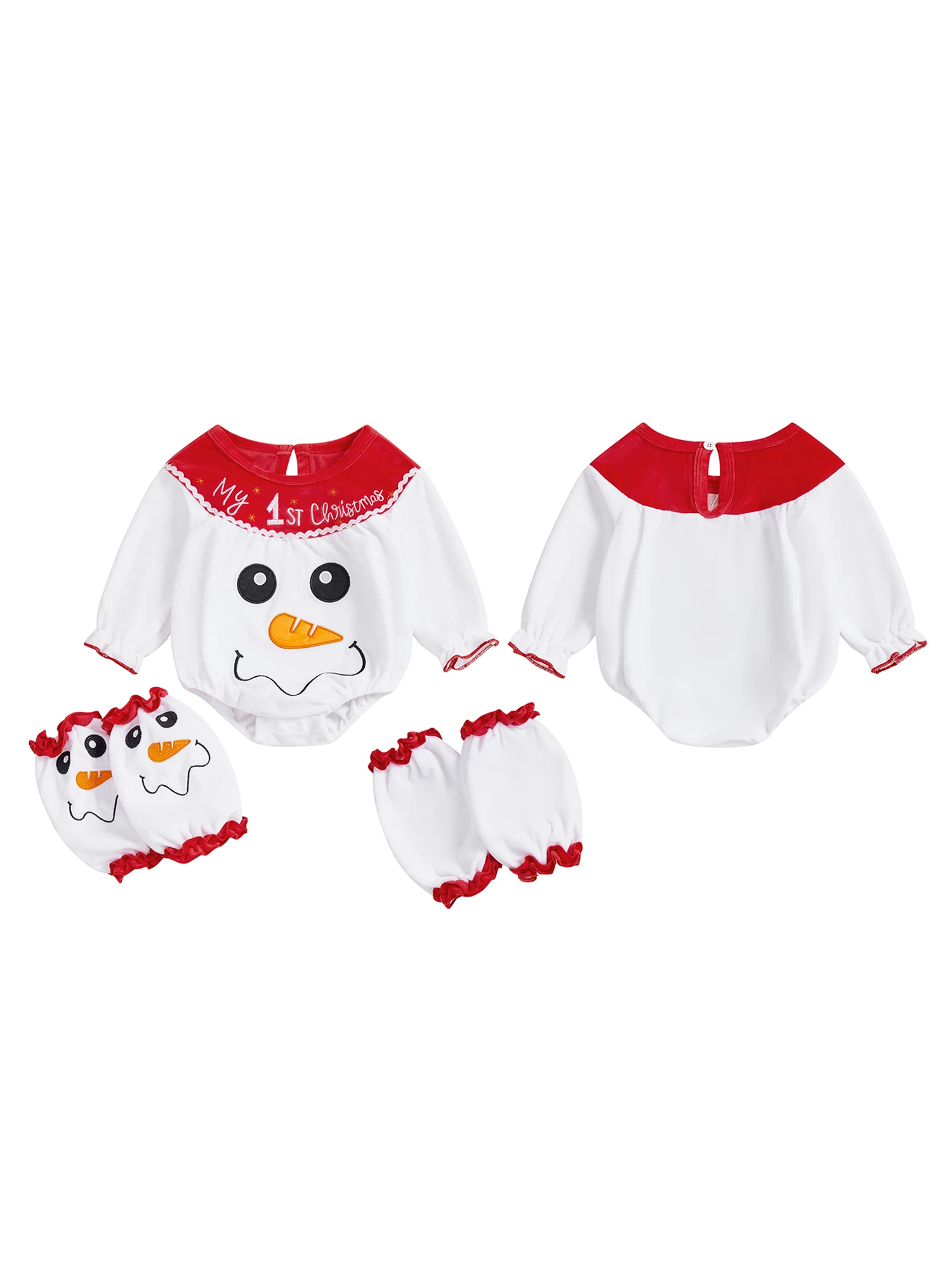 Infant Holiday Ensemble Cozy Knit Sweater and Pants Set with Festive Embroidery and Matching Booties 3 Pcs Outfit