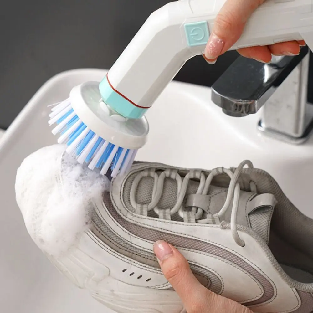 Powerful Electric Shoe Washing Brush Deep Cleaning Rechargeable Spin Scrubber Brush with 2 Brush Heads Efficient 5
