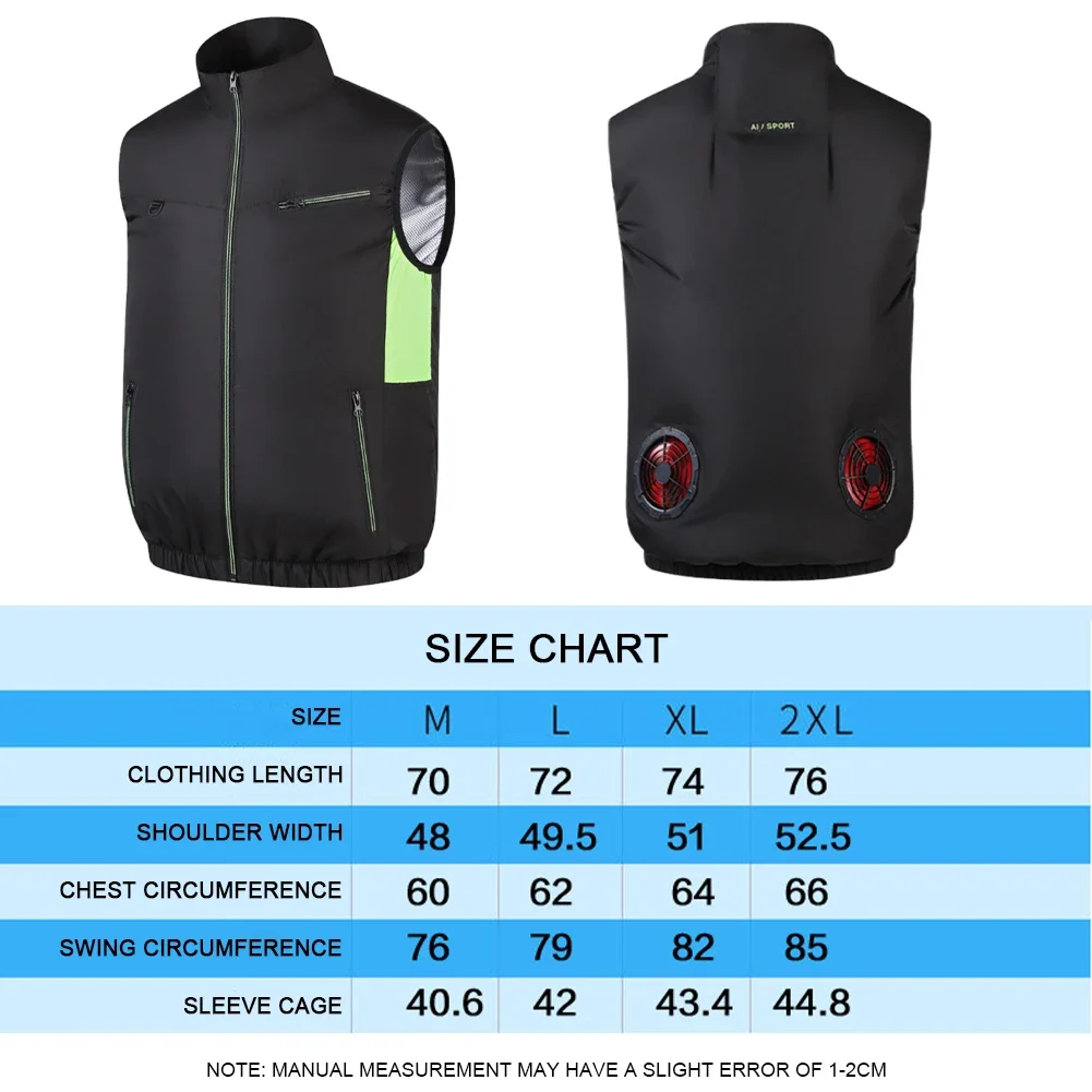 2024 Cooling Vest Ice Fan Vest Heat Resistant Sleeveless Workwear Breathable Wearable Cooling Fan Vest for Hot Weather Work