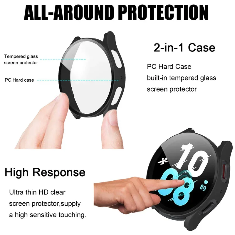 Premium Tempered Glass Cover with PC Shell and Bumper Screen Protector