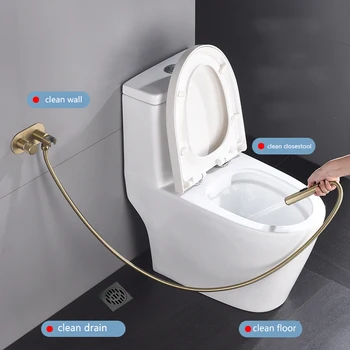 KEMAIDI แปรงทองห้องน้ํา Bidet ก๊อกน้ํา Wall Mount Bidet Sprayer สําหรับห้องน้ําร้อนน้ําเย็นผสมห้องน้ํา Bidet ฝักบัว 2