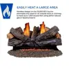 Ventless Fireplace Logs Set Remote Control Dual Fuel 33000 BTU Natural Gas Liquid Propane Stacked Red Oak Hand-Painted Ceramic 2