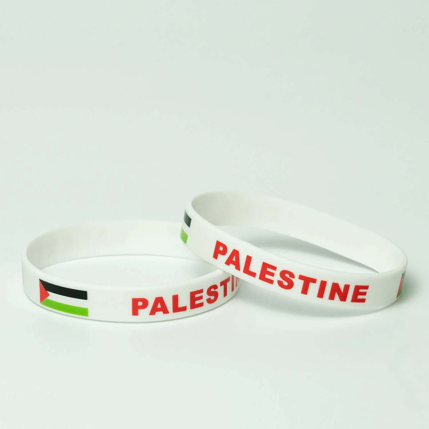Palestine Flag Wristband 2pcs Silicone Bracelet