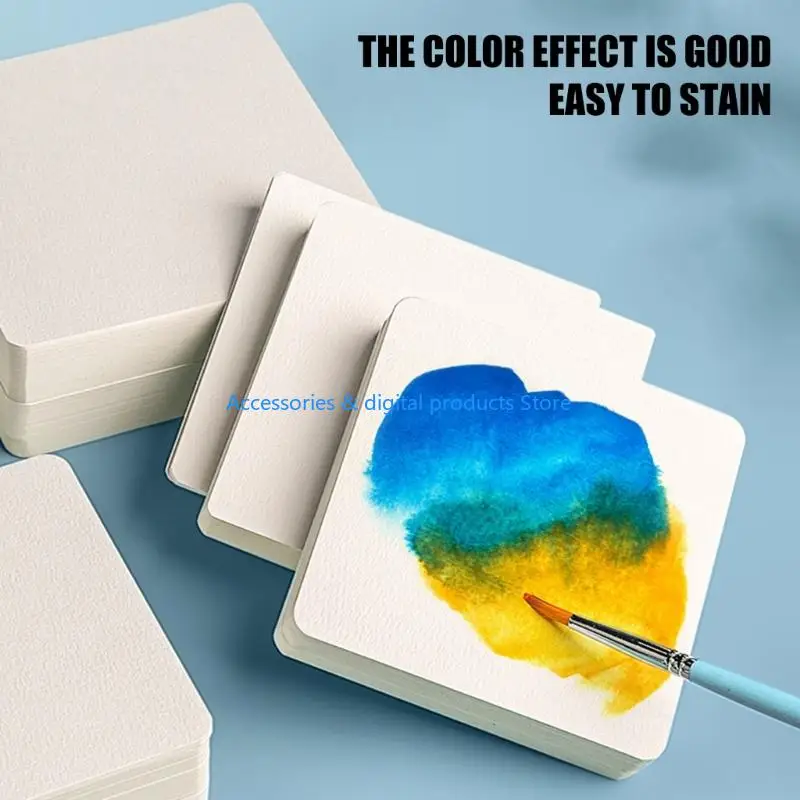 77JD 100Pcs 예술가를 위한 직업적인 수채화 물감 장 300GSM 면 펄프 종이