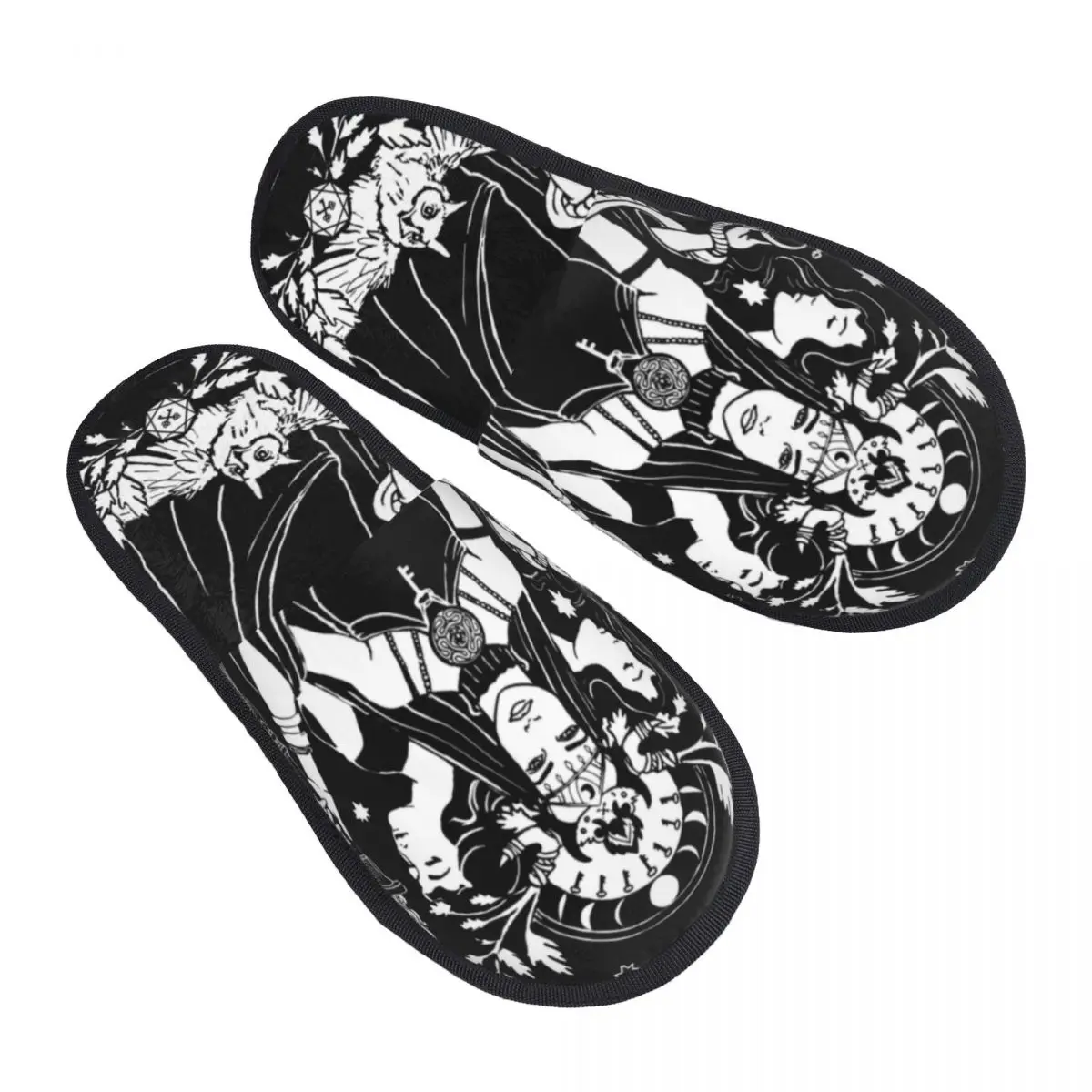 

Hekate Triple Goddess Cozy Scuff Memory Foam Slippers Women Goth Occult Halloween Witch Spa House Shoes