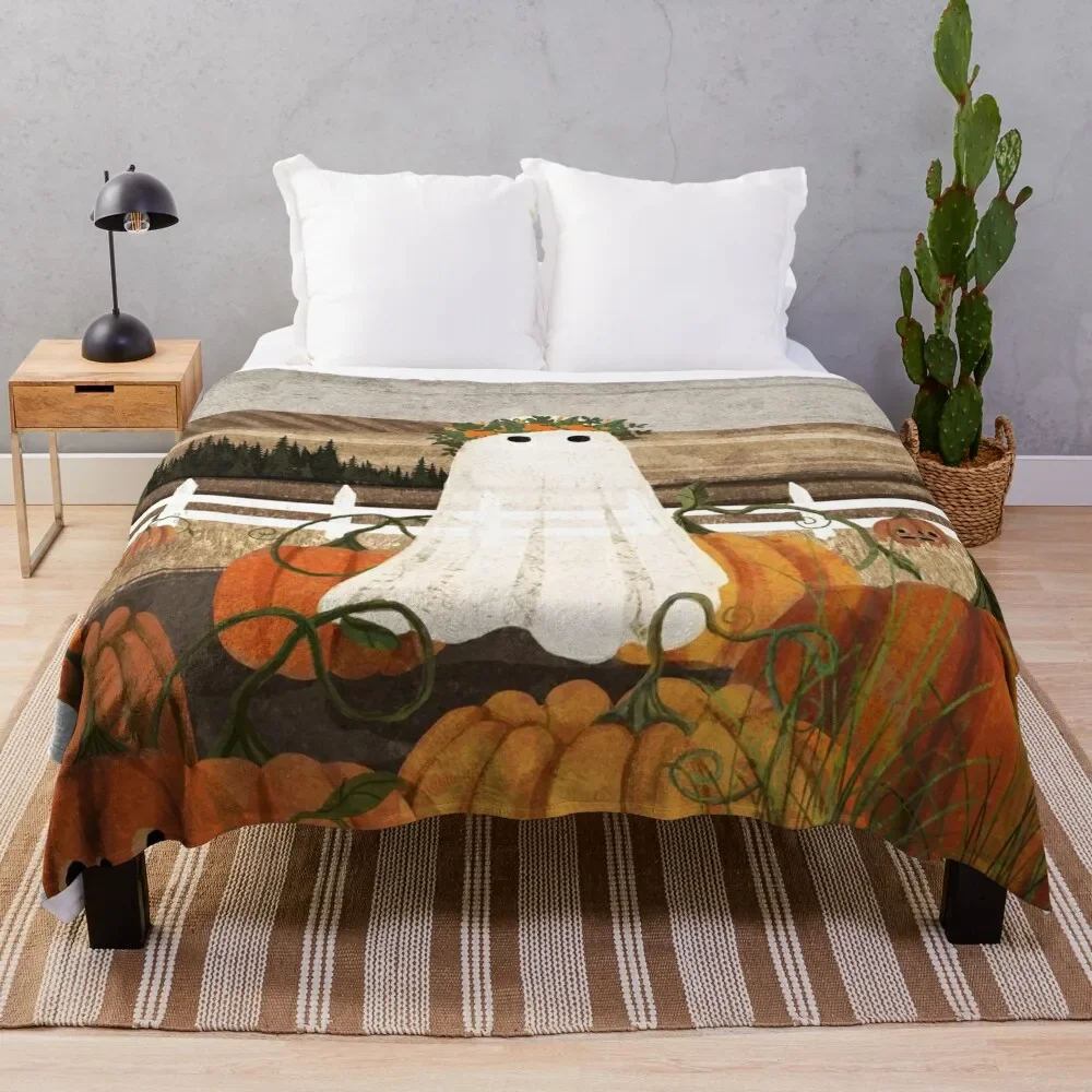 

There's a Ghost in the Pumpkins Patch Again... Throw Blanket Single Thins Extra Large Throw Blankets