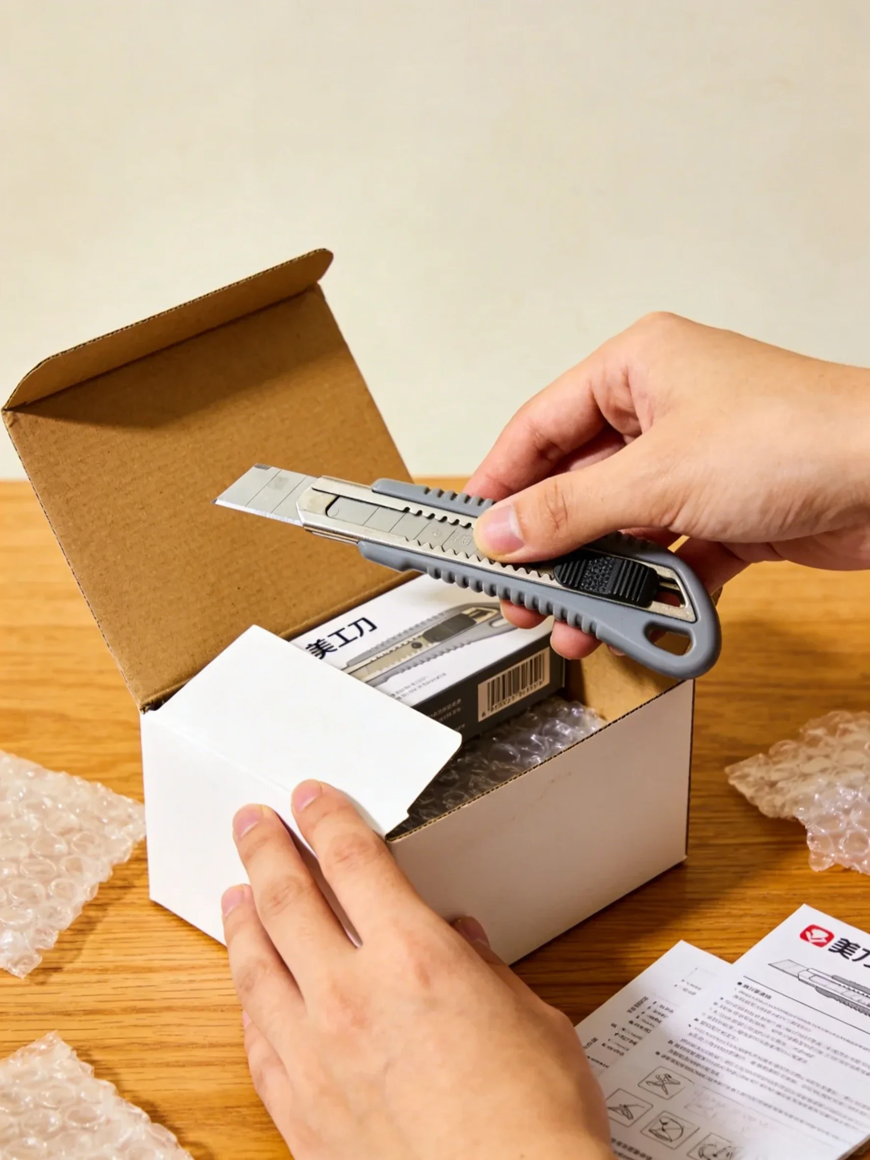 2041 2047 대형 다용도 칼 스테인리스 스틸 벽지 칼 스냅오프 커터 접이식 종이 절단 도구 잠금 블레이드 포함