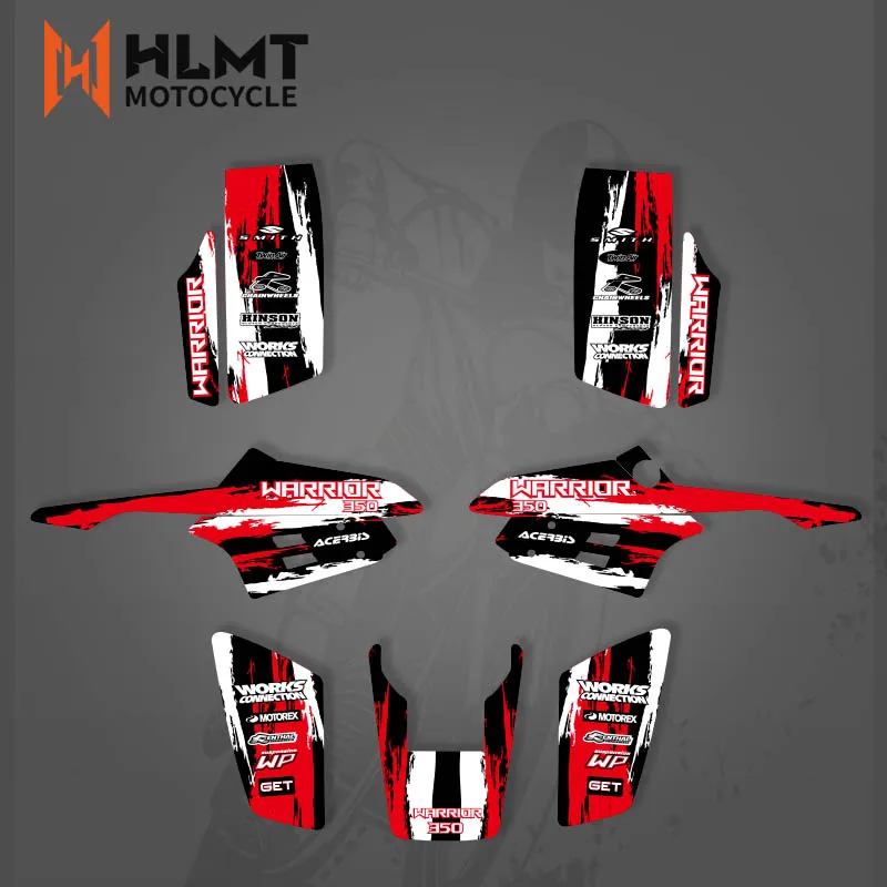 hlmt motocross team graphics decals stickers fit for yamaha yz80 yz 80 1993 2001 racing decoration HLMT New Style Decal Sticker Graphics Kits for Yamaha Warrior 350 ATV All Years Autocollant Pegatina Personality Decoration