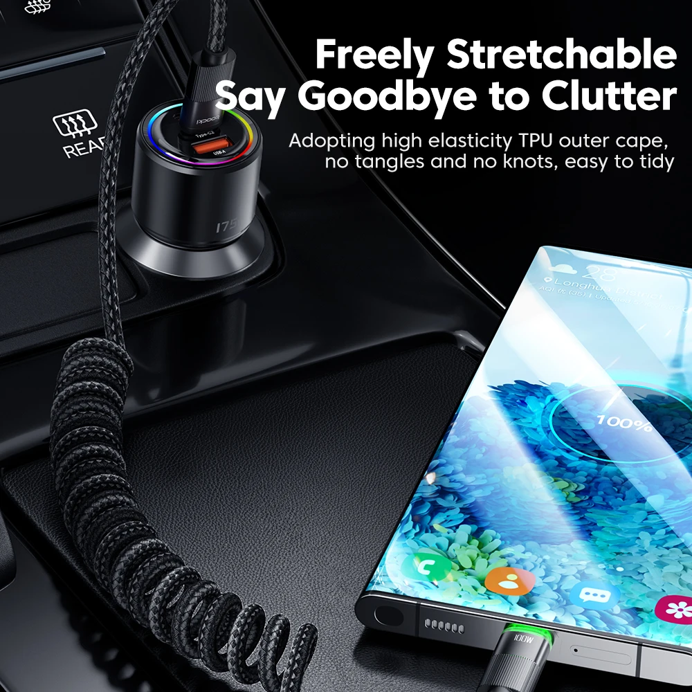 Toocki 100W Telescopic USB-C to USB Cable Charger