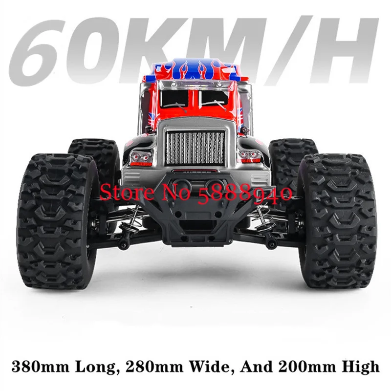1:10 Full Scale 4WD 60KM/H Remote Control Off-Road Truck Vehicle 45° Climbing Alloy Transmission Waterproof High Speed RC Car 4