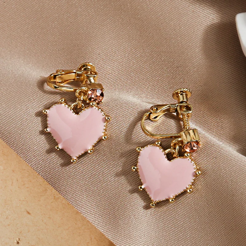 trendy male earrings GRACE JUN Korean Design Simulated Pearl Screw Clip on Earrings Non Pierced Baroque Rhinestone Ear Clip Women's Jewelry Wholesale trendy traditional earrings Trendy Earrings