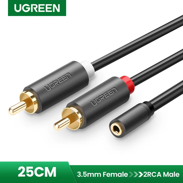 Câble audio RCA Jack 3,5 à 2 Câble RCA AUX Prise RCA Adaptateur 3,5 mm  Séparateur mâle Câble auxiliaire pour TV Box DVD Théâtre Fil de haut-parleur