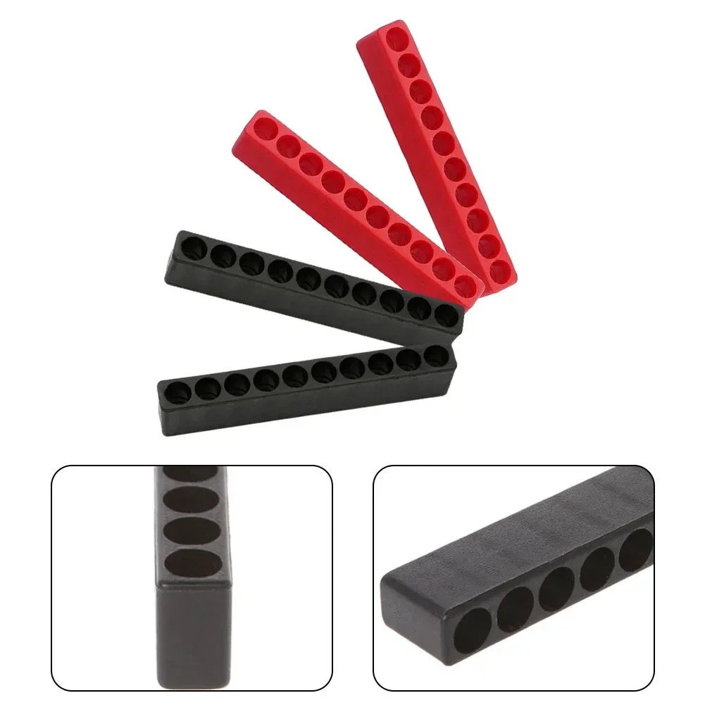4pcs 10 Holes Screwdriver Bit Holder Soft Rubber Organizer 1/4 Inch Hex Screwdriver Head Drill Bit Stand Case Power Tools