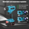 Portable Heat Gun Cordless Electric Heat Gun 30-550℃ LED Temperature Display with 3 Nozzle For Makita/WOBERICH 18V Battery 2