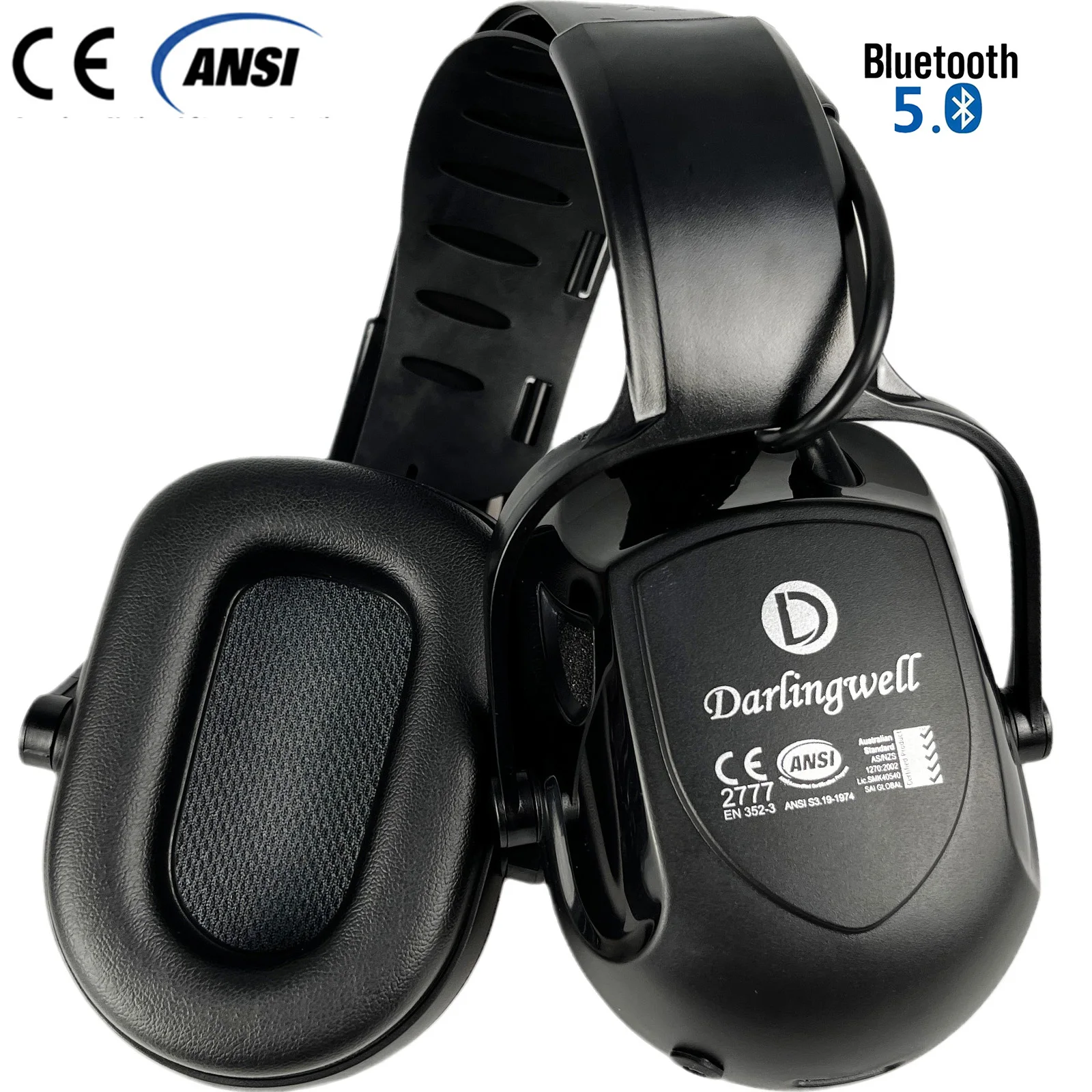 CE Active Noise Reduction Bluetooth Ear Muffs Safety Earmuffs Wireless Hearing Protection 29dB ANSI