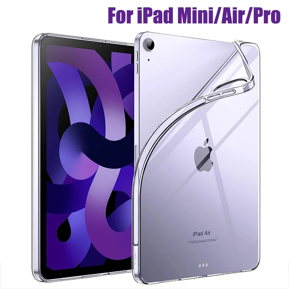 Crystal Clear TPU Silicone Tablet Cover - Durable Transparent Protective Case