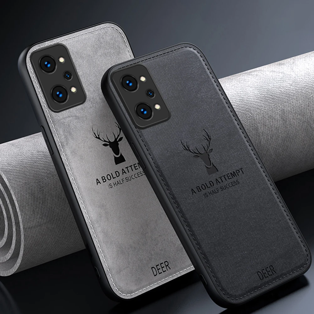 

Fabric Case for Oppo Realme GT Neo2 Cover Deer Cloth Silicone Protection Full Camera Phone Cover OppoRealmeGTNeo2 RMX3370 Coque