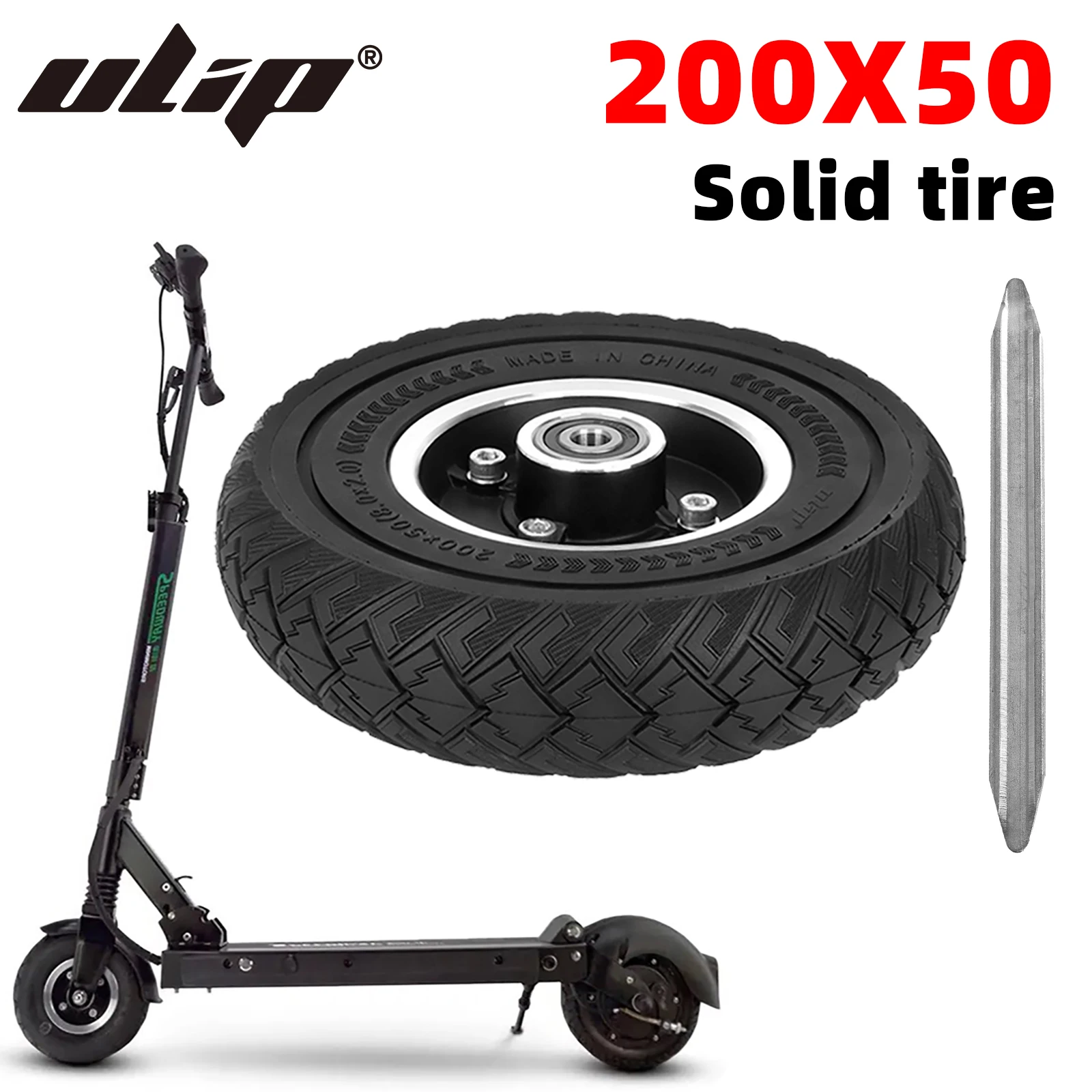 Ulip Pneumatico Solido Di Alta Qualità 200X50 Per Rasoio E100 E150 E200 Scooter Power Core E100/Dune Buggy/Epunk/Crazy Cart Ruota Da 8 Pollici