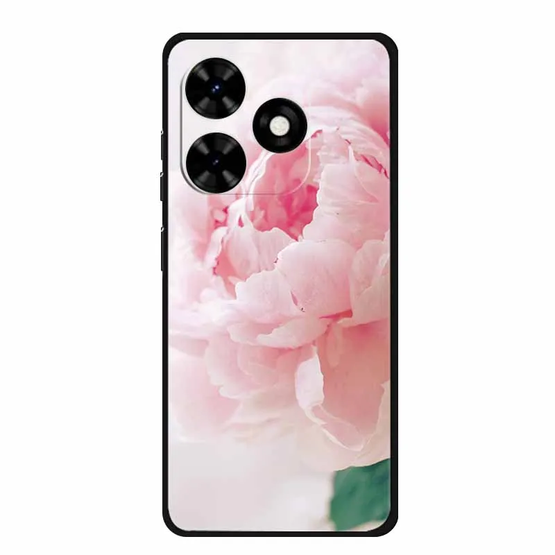 Luxury TPU Silicone Soft Back Cover with Floral Design - Shockproof Phone Case