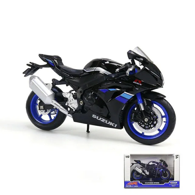 1:18 Suzuki GSX-R1000 Motorrad Modell Die Cast Auto Spielzeug Kind Sammlung Blau 