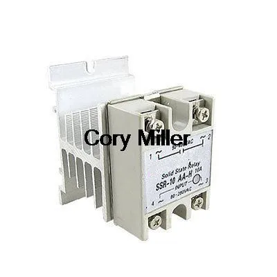 

AC to AC 80-280V / 90-480V 10A Single Phase SSR Solid State Relay w Heat Sink