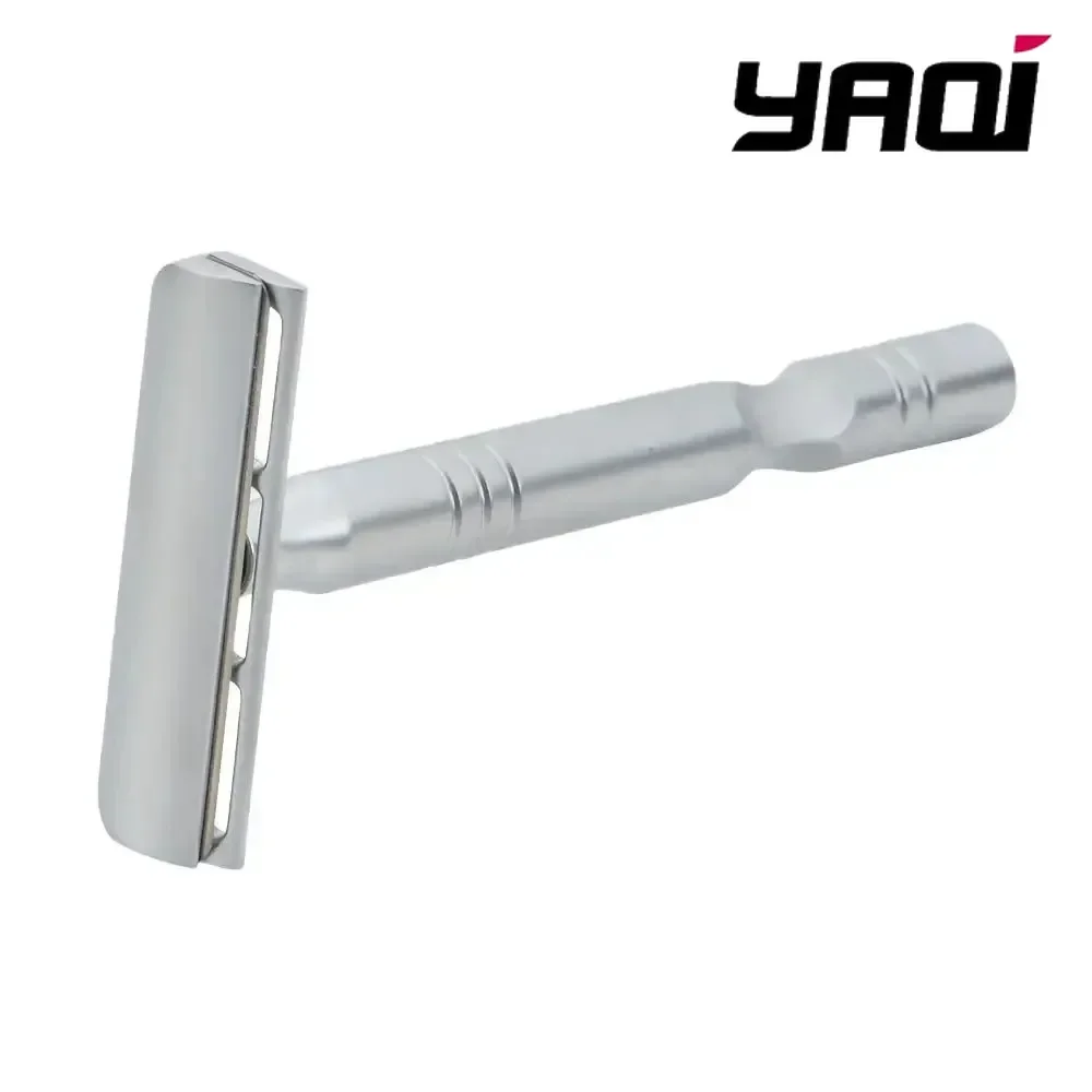 YAQI Matte Chrome Excalibur Single-Edged Men's Safety Razor - Premium Beard Shaver Collectible