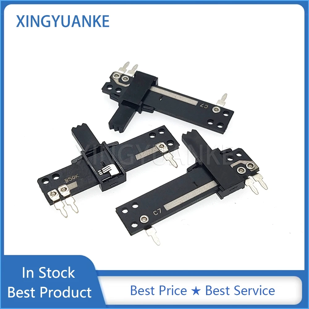 5PCS Total Length 4CM Straight Slide Potentiometer B50K Mono 3-Pin 40MM Mixer Fader Stroke 28MM