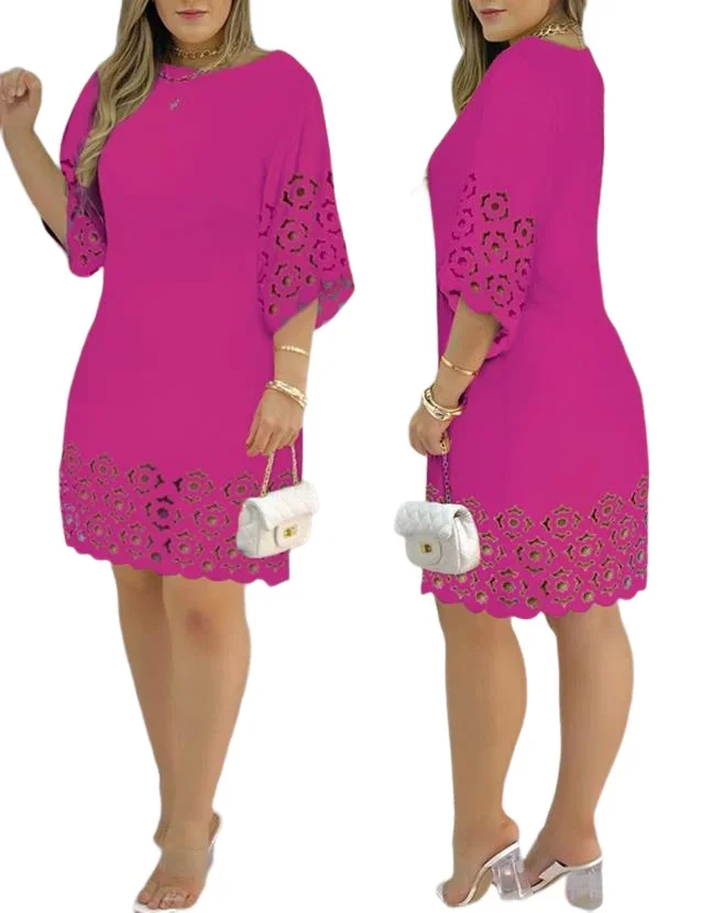 فساتين أنيقة للنساء الجوف خارج الجولة الرقبة فستان قصير غير رسمي عطلة موضة جديدة 2023 الصيف ملابس عادية مثير الإناث