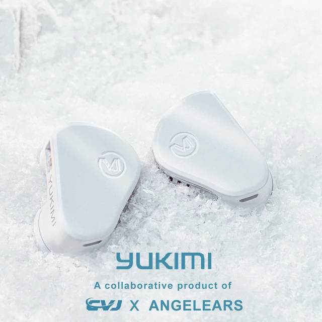 CVJ YUKIMI ANGELEARS　有線イヤホン ANGELEARS × CVJ YUKIMI」 雪をイメージしたデザインに硬質な