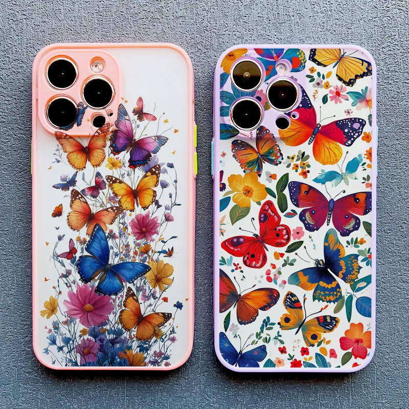Elegant Purple Butterflies Shockproof Phone Case Cover