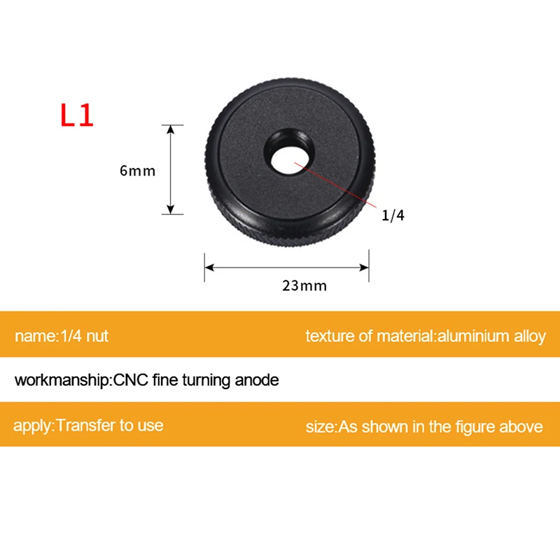 Description Picture 4 of item1/4 3/8 5/8 Screw Nut Hot Shoe Seat Lock Knob Flash Stand Tripod Ballhead Mount Adapter Photography Accessories Camera Screw