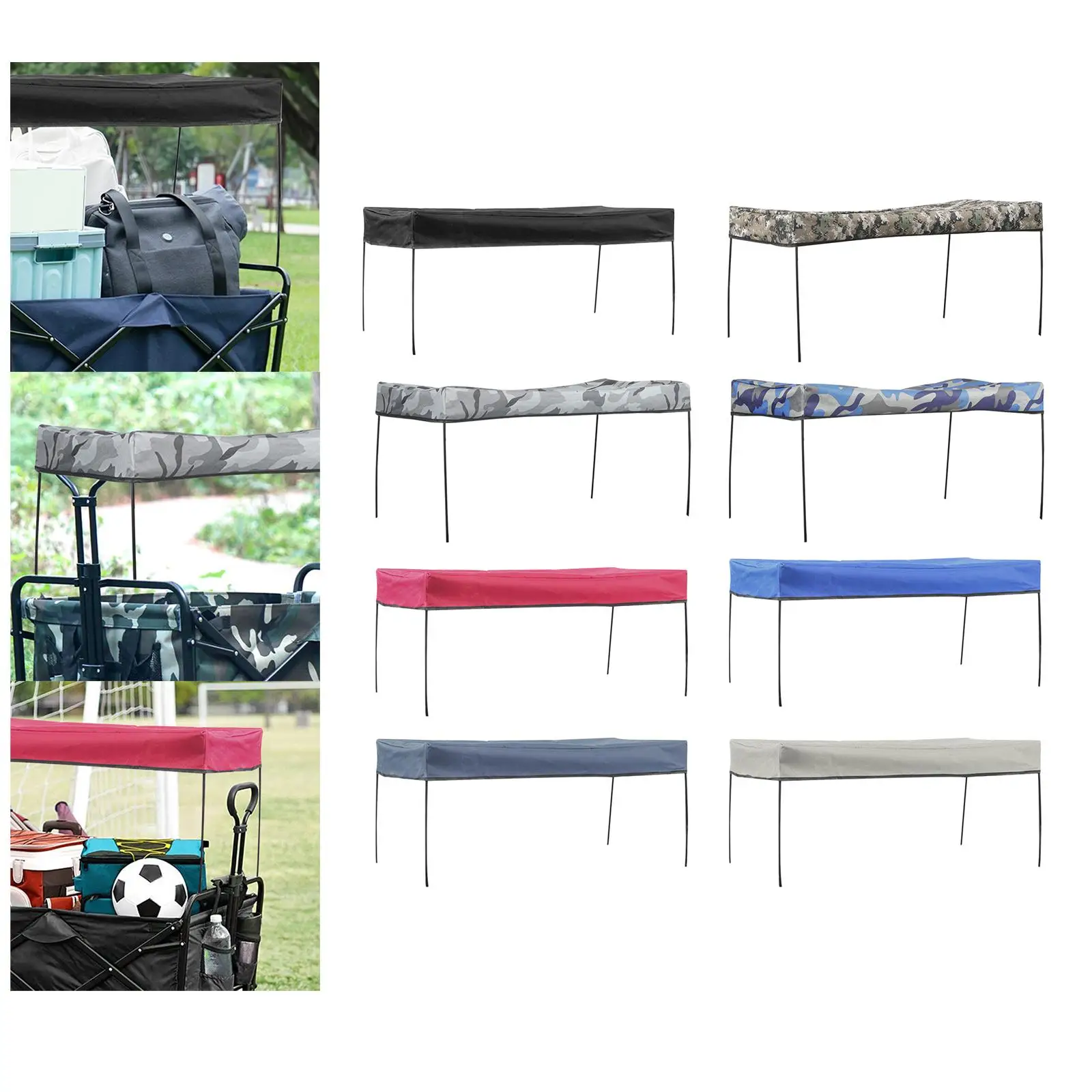 smtyteeng Wagon Canopy Transport Trailer Replacement Garden Camping Cart