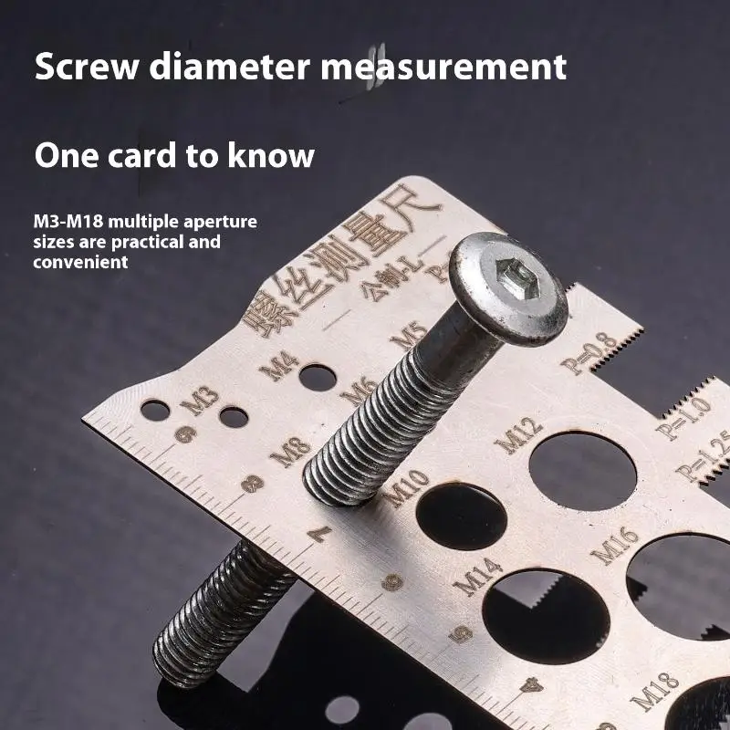 Steel Screw Thread Pitch Gauge Ruler Measuring Tool Bolt Nut Metric Machining Threads Screw Cutting Gauge Angle Model Measuring