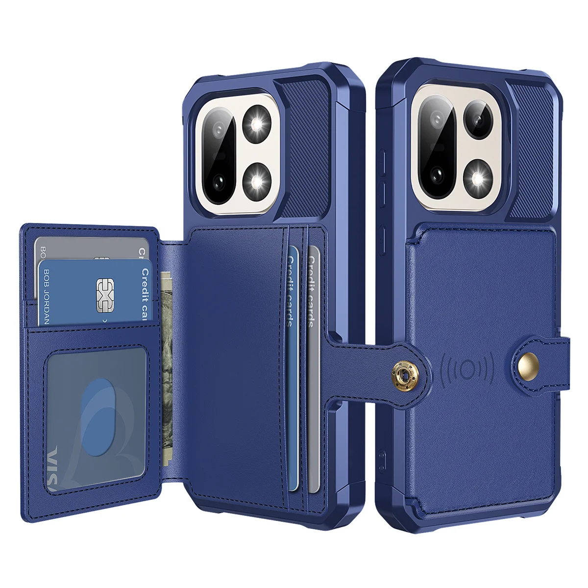 Luxury Leather Magnetic Phone Case with Card Slots and Shockproof Wallet Lens Protection Cover