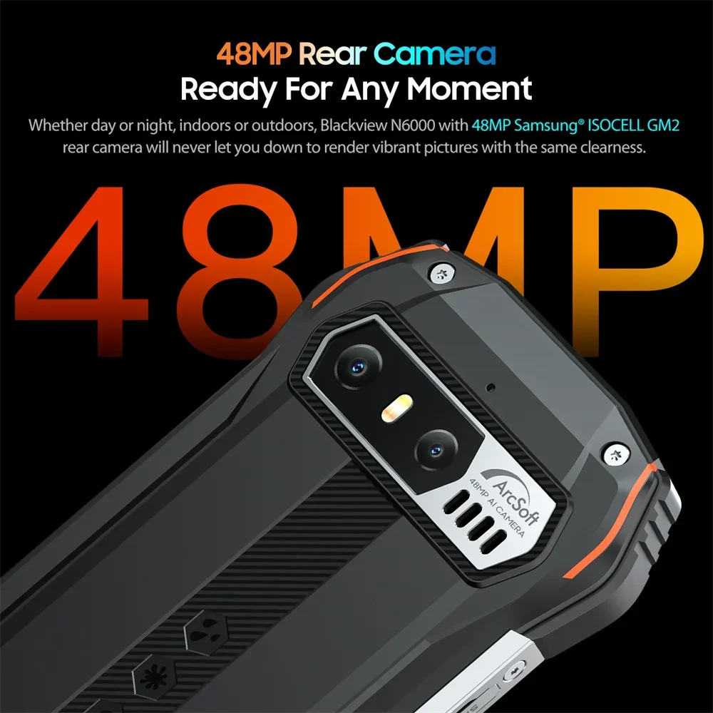 Blackview N6000 MINI Rugged Phone Octa Core 16GB 256GB Smartphone Android 13 3880mAh 48MP 4.3 Inch Display Small Cellphone NFC