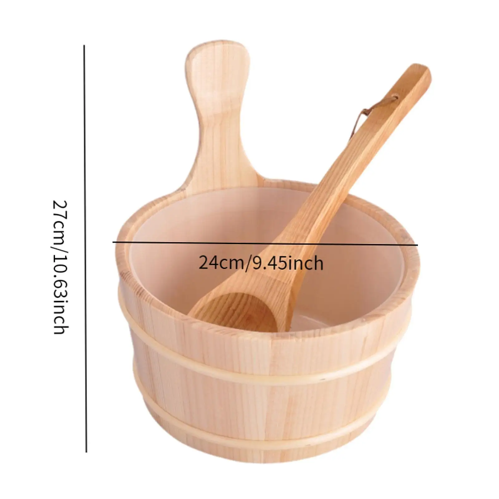Sauna Bucket with Ladle Sauna Equipment 4L Multifunctionlal Milk Pail Gifts with