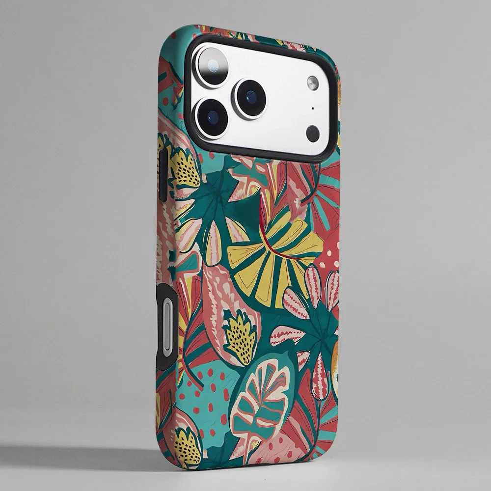 Colorful Plants Phone Case with 2-in-1 Film Shell