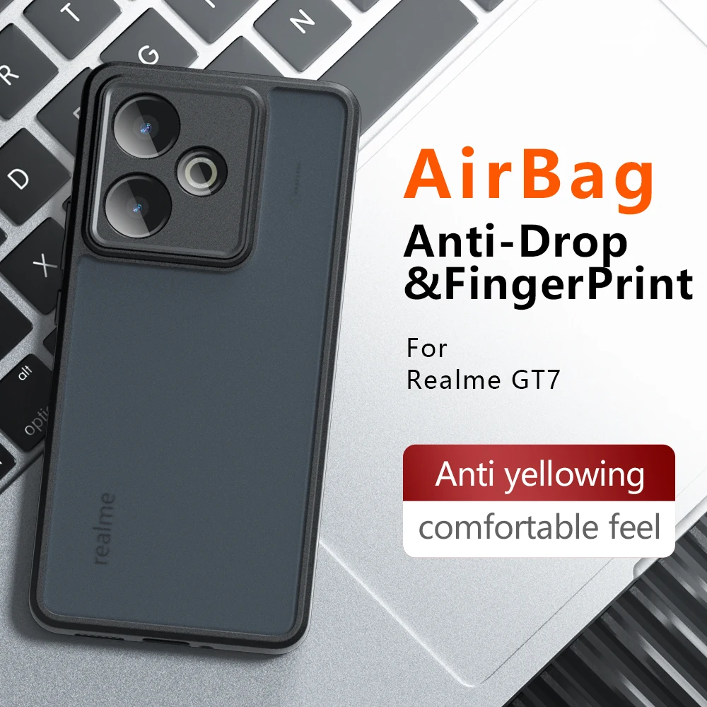 Matte Shockproof Phone Case with Hard Bumper and Soft Clear Back Cover, Anti-Yellowing