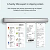 Kitchen Takeaway Clip Organizer with Pen Tray Bill Receipt Punch-Free Menu Clip Wall Mount Restaurant Aluminum Ticket Holder 5