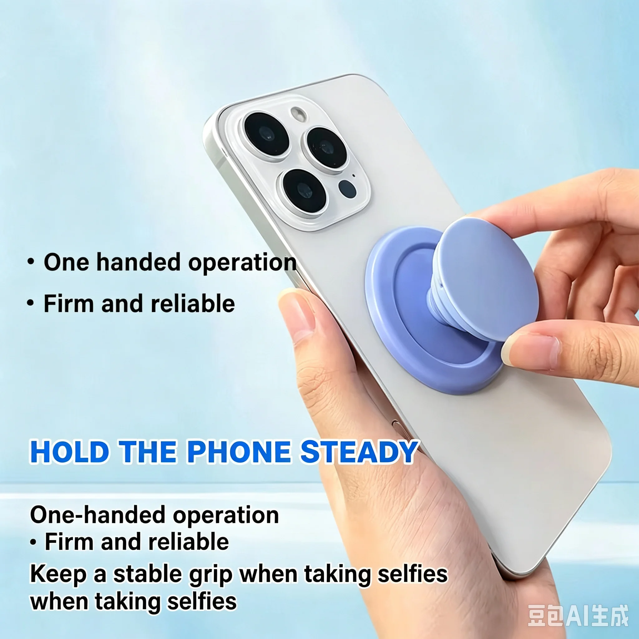 Removable Magnetic Phone Grip with Secure Hand Holder