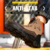 Rotary Buckle Men Work Boots Safety Steel Toe Safety Shoes Indestructible Shoes Anti-smash Puncture-Proof Work Shoes 37-48